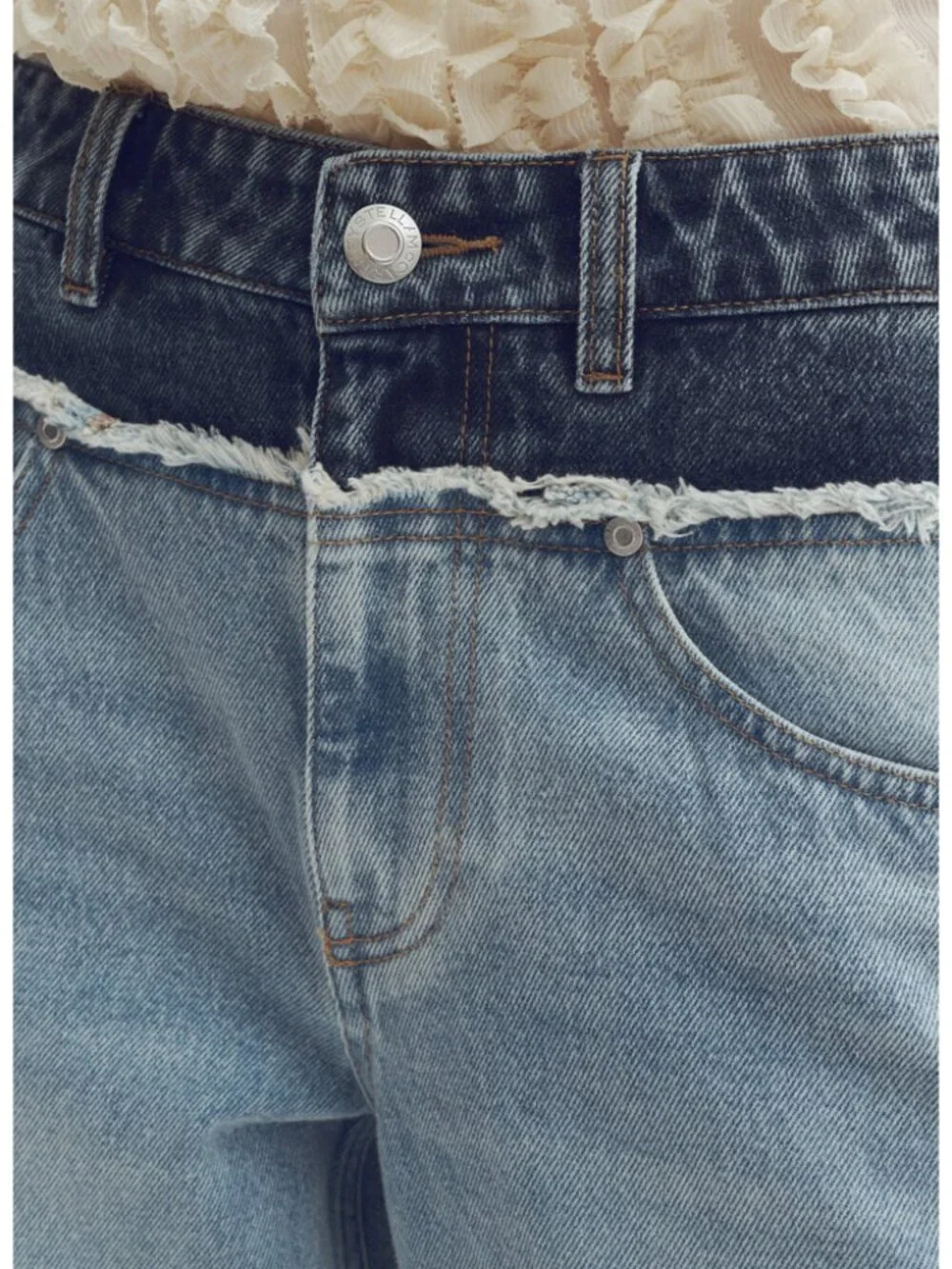 Stella McCartney x H&M Two-Tone Straight-Leg Jeans EU 38/ US 6 - Picture 5 of 16